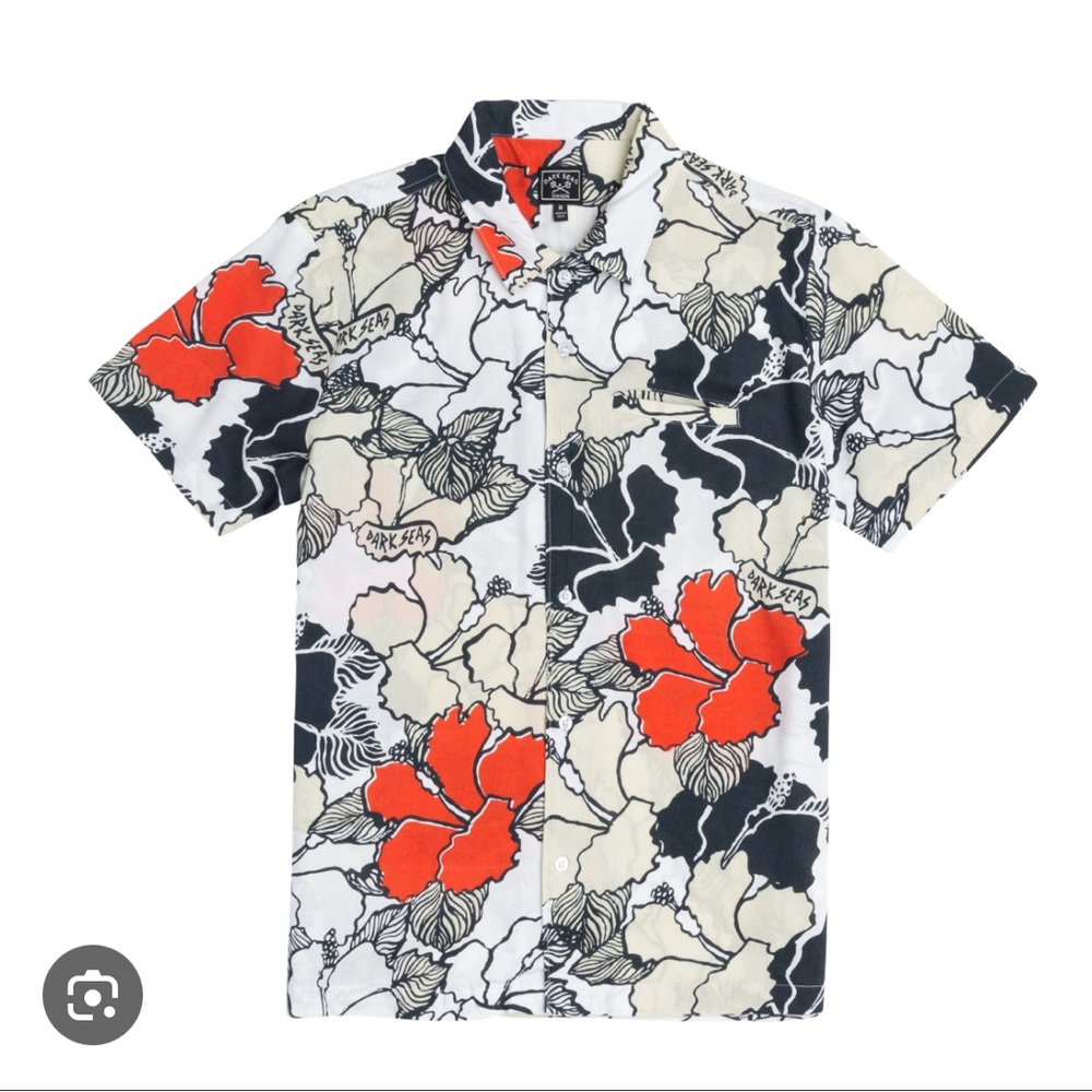 Dark Seas Divisions Floral Print Men's Shirt